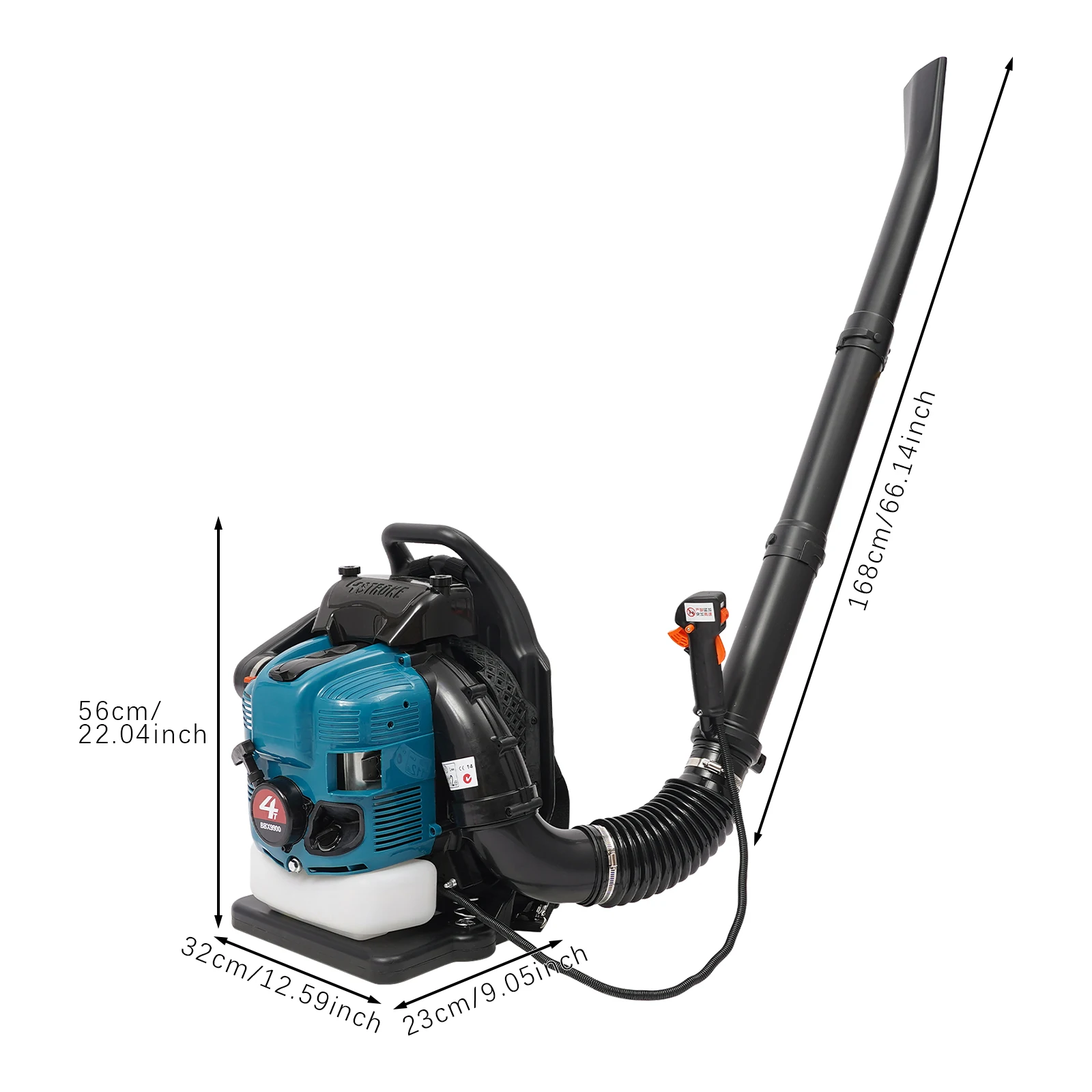 Power Tools Yard - Benzin-Rucksack-Laubbläser 75,6 cm³ 4-Takt-Motor – Leistungsstarkes