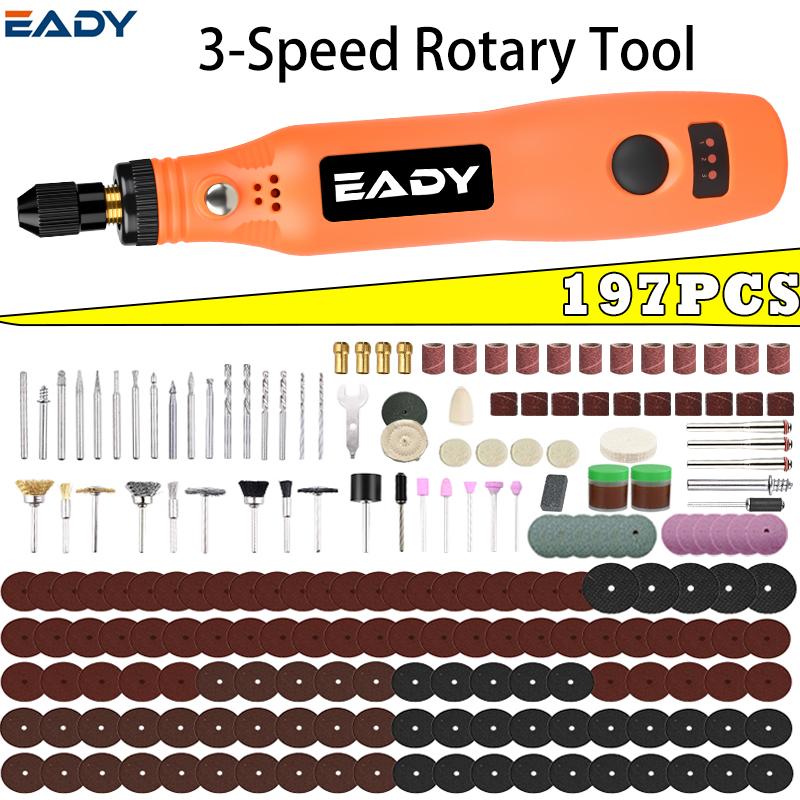 Power Tools Set - USB-Akku-Rotationswerkzeug-Set – Mini-Elektrobohrer für Metallpolieren, Modellbau,