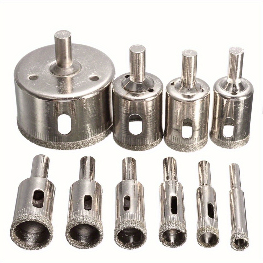 Power Tools Set - 10-teiliges Diamantbeschichtetes Bohrerset Fliesen Marmor Glas
