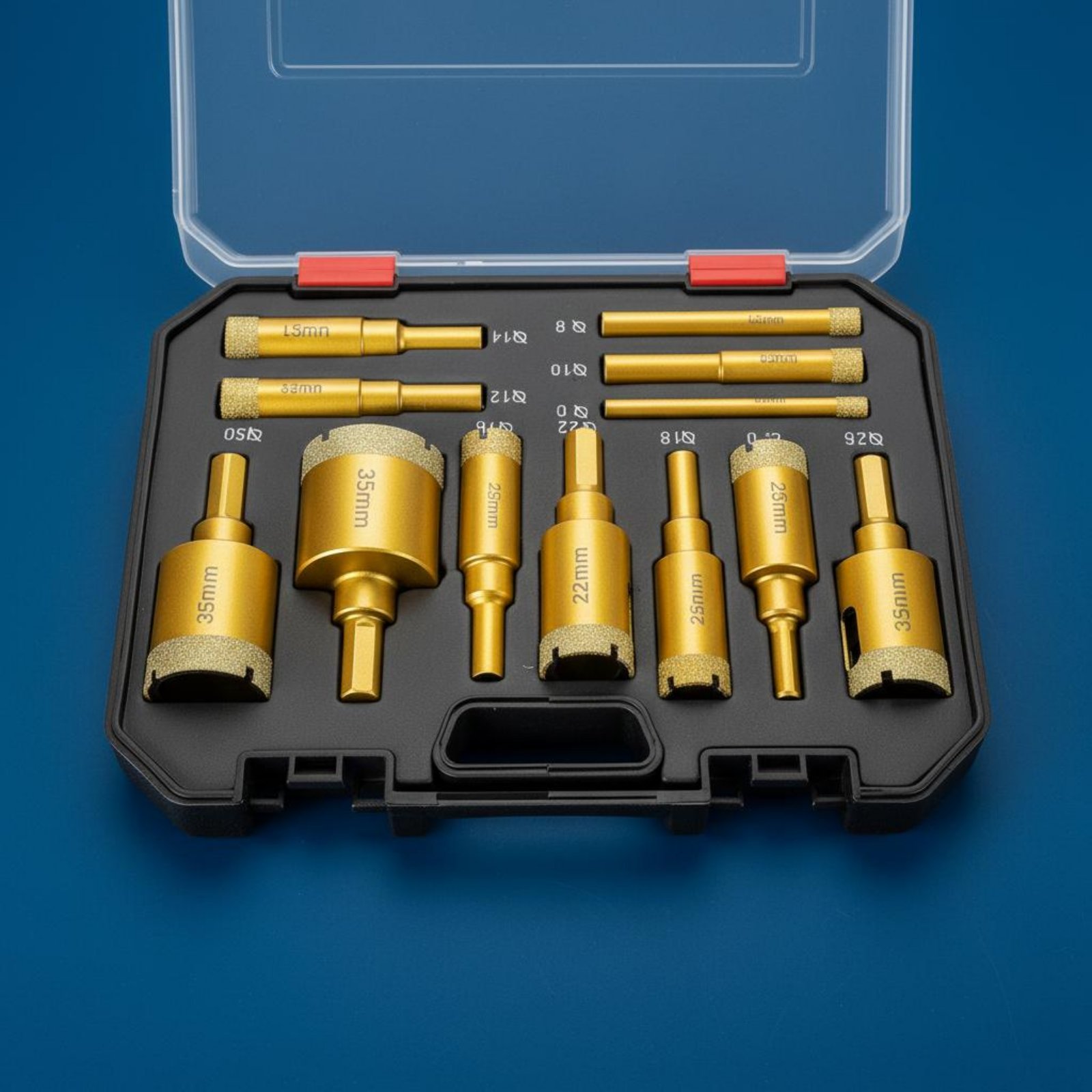 Power Tools Set - 12-teiliges Gelötetes Kristall-Bohrer-Set für Mehrere Materialien,