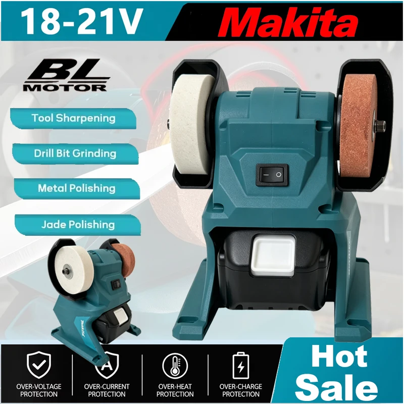 Power Tools Makita - Makita 18V Akku-Tischschleifer | Doppel-Schleifscheiben für