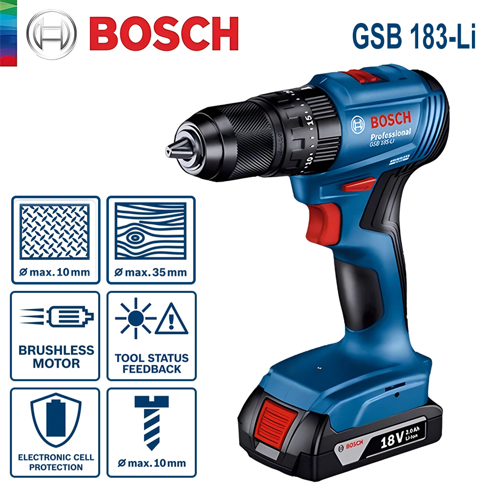 Power Tools Use - Bosch GSB 183-LI Elektrischer Bohrschrauber, kabellos,